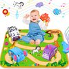 Helsort Baby Car Toys for 1 Year Old Boy with Musical Playmat, Animal Sounds and Pull Back Vehicles for Toddlers 1-3, Soft Baby Learning Toys 12-18 Months, 1st Birthday Gifts for One Year Olds