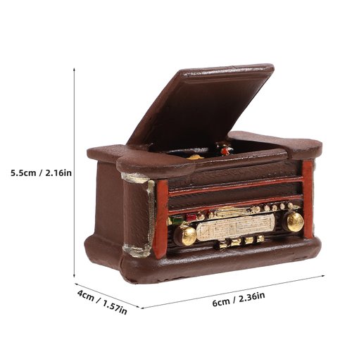 LOGOFUN Miniature Record Player Dollhouse 1:12 Scale Vintage Gramophone Mini Phonograph Model for Dollhouse Life Scene Accessories