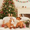 Tezituor Giraffe Stuffed Animal with Babies, 18in Mommy Stuffed Giraffe with 3 Cute Baby Giraffe Plush Toys, Boy Girl Giraffe Toy for Kids, Giraffe Gifts for Birthday Christmas Party Decor