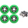 Player's Choice Outdoor Inline Skate Wheels 89a 4-Pack - Choose Size, Color, and Bearings (Green, 76mm 4-pk, ABEC 9 Bearings)