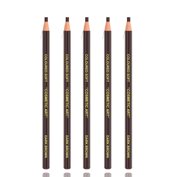 Waterproof Eyebrows Pencil Microblading Eyebrow Pen Supplies Pull Cord Peel-off Brow Pencil Create Long-Lasting Clear Wild Eyebrows (5 Dark Brown)