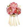 Lurrose Japanese Kimono Flower Hair Clip Kimono Hair Accessories Flower Hair Tie Band Clip for Women Girls Chinese Hair Decor (Pink)