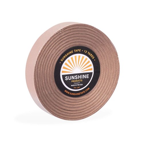 Sunshine Extended Wear Hair System Tape Roll Adhesive Wig Tape - Brown Liner Hair Tape - Long Lasting 1-2 Week Hold - 1/2" x 12yds