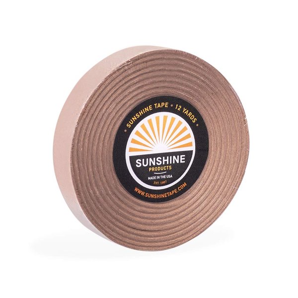 Sunshine Extended Wear Hair System Tape Roll Adhesive Wig Tape - Brown Liner Hair Tape - Long Lasting 1-2 Week Hold - 1/2" x 12yds