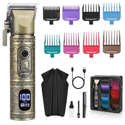 Ufree Professional Hair Clippers for Men Women, Hair Trimmer, Cordless Barber Clippers for Hair Cutting Kit, Haircut Machine Rechargeable Clippers and Trimmers Set, Grooming Kit Gifts for Men