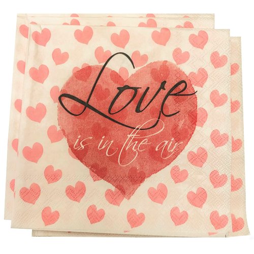 20-ct 13x13 Heart Napkins for Decoupage Valentine's Napkins for Decoupage Love Letters Napkins Valentine Paper Napkins Love Heart Napkins Pink Valentines Napkins Valentine's Day Napkins