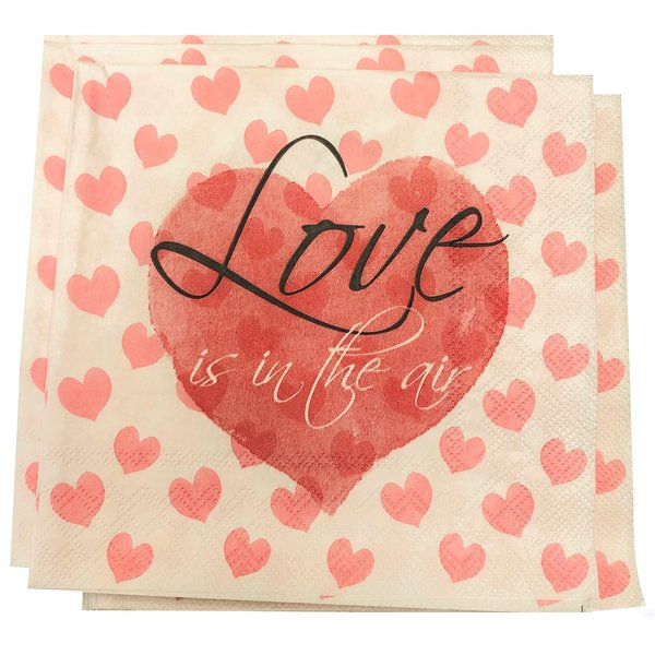 20-ct 13x13 Heart Napkins for Decoupage Valentine's Napkins for Decoupage Love Letters Napkins Valentine Paper Napkins Love Heart Napkins Pink Valentines Napkins Valentine's Day Napkins