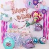 38pcs Mermaid Balloons Purple Glitter Balloons Confetti Balloons Mermaid Starfish Oyster Shell Design Mermaid Party Decorations Mermaid Baby Shower Birthday Party Supplies