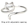 Yarn Ring Cat Kitty Ears Adjustable Size Crochet Ring Beginner Knitting Crocheting Gift Crochet Tension Regulator Tool Finger Ring Gift Toothless Rings (Silver, One Size)