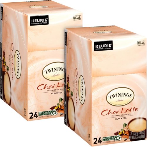 Twinings Tea K-Cups, Chai Tea Latte - Sweet & Spiced Black Tea, Cinnamon, Cardamom, Cloves, and Ginger Tea - Chai Latte K-Cups for Keurig, 24 Count (Pack of 2)