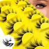Fox Eye Lashes Wispy Eyelashes 21mm Long Cat-Eye Lashes Angel Wing Lashes Faux Mink False Eyelashes Natural Look 5 Pairs pack(Mao-06)