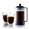 Bodum 34 oz Brazil French Press Coffee Maker, High-Heat Borosilicate Glass, Red - Made in Portugal