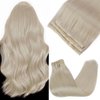 Sunny Blonde Human Hair Clip in Extensions Stable Clip in Extensions Real Human Hair Platinum Blonde Hair Clip Extensions for Women Clip in Hair Extensions Human Hair Blonde 3pcs 70g 18inch