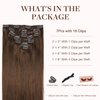 GOO GOO Clip in Hair Extensions Real Human Hair, 18inch 120g 7Pcs, 4A Chocolate Brown, Remy Human Hair Extensions Clip ins for Women, Natural Human Hair