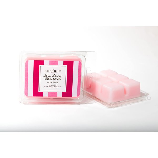 Le COCO HAUS Wax Melts - Vegan Coconut Wax Blend 3oz, 6ct (Strawberry Macaroon)