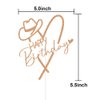 Cowgirl Happy Birthday Cake Topper, Mexican Western Birthday Cake Decor, Fiesta Theme Girls Birthday Party Decorations Rose Gold Glitter
