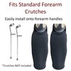 Crutcheze Forearm Crutch Hand Pads | Pair of Crutch Cushions for Hands | Crutch Hand Grip Accessories - Padding for Crutches Handle Mobility Aid (Black)