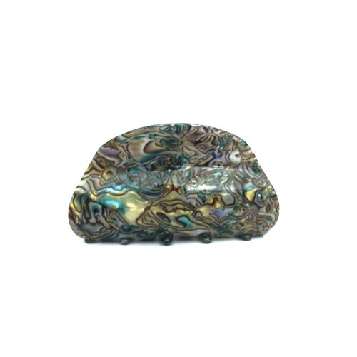 Generic Rounded turquoise abalone sea shell effect blue green hair claw clamp clip