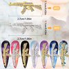 12 Pcs Diamonds Gun Nail Charms, MIKIMIQI Alloy Gun Nail Art Charms Metal AK Nail Art Decorations 3D Rifle Gun Nail Rhinestones for Nail Art Craft Retro Nail Accessories (Silver Gold)