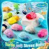 Hollowfly 12 Pcs Turtle Stress Balls Inspirational Stress Balls Soft Toys Turtle Squeeze Funny Turtles Stress Balls Stress Reliever Squeezable Foam Gifts Balls for Employee Coworker Staff
