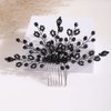 Missgrace Women Bride Wedding Halloween Black Crystal Hair Comb Special Occasion Headpiece Black Women Hair Accessories for Prom Party