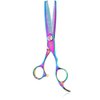 Double Sided Thinning Shears Double Teeth Shears Dual Blade Blending Texturizing Haircut Barber Thinning Scissor Professional for Stylist, Men, Women, Kids Rainbow 6" Dragon Creek Gift
