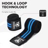 Elbow Wraps (1 Pair) - 40" Elastic Elbow Support & Compression - For Weightlifting, Powerlifting, Fitness, Cross Training & Gym Workout - Elbow Straps for Weight Lifting (Black/Blue)