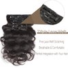 20 Inch Seamless Clip In Hair Extensions Human Hair Wavy Clip Ins, Hair Clip Ins for Black Women Human Hair,Real Hair Extensions Natural Invisible Natural Black Color 7pcs/Set 100gram