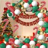 Christmas Balloons Garland Arch Kit,123pcs Red Green White and Gold for Christmas Xmas New Year Decor Party Supplies