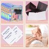 50 Set Press On Nail Tool Prep Kit for Nail Salon Business, Disposable Manicure Kit with Nail File, Buffer, Nail Glue, Prep Pad, Instruction Card, Adhesive Nail Tabs, Wood Stick, Holographic Bag (A)
