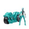 Power Rangers Dino Fury Rip N Go Sabertooth Battle Rider and Dino Fury Green Ranger 6-Inch-Scale Vehicle and Action Figure, Toys for Kids