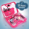 Hapgo Girls Beauty Salon Set Pretend Play Stylist Hair Cutting Kit Hairdresser Toys with Hair Dryer, Scissors, Barber Apron and Styling Accessories