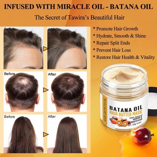 Mysense Batana Oil Hair Mask for Hair Growth and Deep Conditioning, Hair Treatment for Dry Damaged Hair Repair, Growth and Thickness, Organic Hair Conditioner for Women and Men, 4.2oz