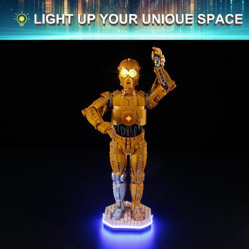 Mililier LED Light Kit for Lego 75398 C-3PO Set, Compatible with Lego 75398 Building Blocks Model(Not Include Blocks Set)