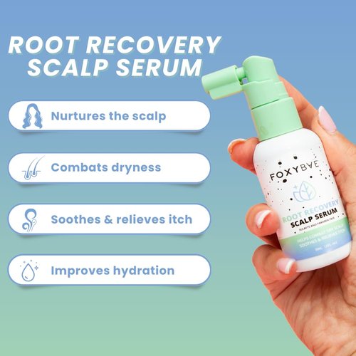 FoxyBae Scalp Serum - Hair Oil for Itchy Scalp Treatment - Soothing Hair Serum - Moisturizer, Cleanser, Detox - Itchy Scalp Relief - Clarifies Build Up - Promotes Growth - Adds Shine - 2 Fl. Oz