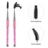 Tbestmax 3 Pcs Spoolies Mascara Wands Eyelash Brushes Eye Brow Brush Applicator with Cap for Travel Pink