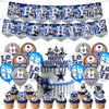 Cowboys Birthday Party Supplies, Dallas Rugby Theme Party Supply Set Incloudes Happy Birthday Banner, 1 Cake Topper, 12 Cupcake Toppers, 16 Balloons, For FootBall Fans Party Decorations