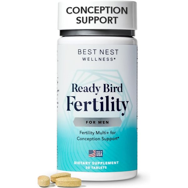 Best Nest Wellness Mens Fertility Supplement: Mens Prenatal Vitamins Conception for Him, Prenatal Multivitamins, Pre Pregnancy Male Fertility Supplements - Methylfolate, Magnesium, Zinc & More, 30 Ct