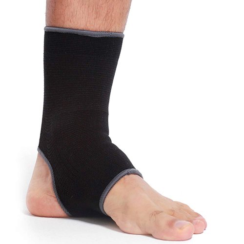 NEOTech Care Ankle Support Sleeve (1 Unit) - Open Heel, Light, Elastic & Breathable Knitted Fabric - Medium Compression - For Men, Women, Kids - Right or Left Foot - Black Color (Size M)