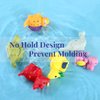 XY-WQ Mold Free Bath Toys No Hole, for Infants 6-12& Toddlers 1-3, No Hole No Mold Bathtub Toys (Dinosaur, 6 Pcs with Mesh Bag)