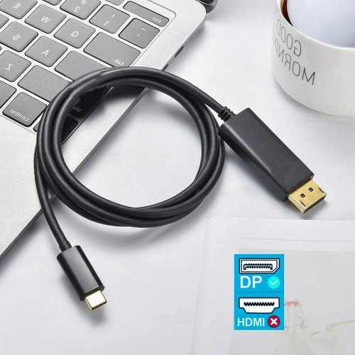Tek Styz USB-C to (DP) DisplayPort 8K Kit Compatible with LG LG XBOOM Go PL2B goes from USB-C/PD/Thunderbolt 3/4 to Full 8k/60Hz & 4k/120Hz with Slim 6 Foot Lossless Digital IC Cable! (DP)