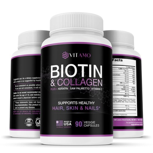 Vitamo Hair Growth Vitamins for Women - Postpartum Biotin & Collagen Supplement - Premium Hair Loss Treatment - Fast Regrowth for Hair Skin and Nails - Accelerate Thickness + Volume | 90 Count