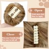 Leterly Messy Bun Hair Piece, Claw Clip Hair Bun Hairpieces Thick Updo Scrunchies Ponytail Hair Extensions Synthetic for Women Ash blonde mix Ginger Brown