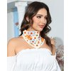 AWAYTR Crochet Head Scarf Hair Bandanas for Women Knit Bandana Headband Scarf Tie-Back Head Coverings Floral Headscarf for Girls (Orange + Blue + Yellow)