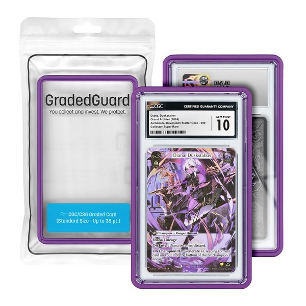 Graded Card Case for Standard CGC Slab Case | Multiple Colors | Soft Touch Matte Finish | Stackable | Made to Fit CGC | Solid TPU and PC Design. (Purple)