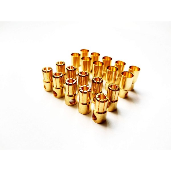 WST 6.0mm Gold Bullet Connector for RC Battery ESC Motor Plug (Pack of 10 Pairs)