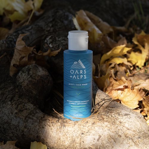 Oars + Alps Mens Moisturizing Body and Face Wash, Skin Care Infused with Vitamin E and Antioxidants, Sulfate Free, Alpine Tea Tree, Travel Size 3.4oz 2 Pack