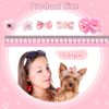 40 Pieces Dog Bows Cute Puppy Dog Bowknot Hair Bows Handmade Hair Accessories Bow with Rubber Bands Lace Organza Puppy Bows Rhinestone Pearls Dog Hair Ties Multicolor Dog Hair Grooming Accessories