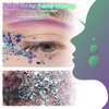 Body Glitter Gel,30ML Holographic Face Adhesive Mermaid Sequins Body Chunky Glitter Powder Liquid Lotion for Women Hair,Festival Carnival Makeup,Girls Stage,Rave Accessories - Metal Violet