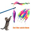 LE TOOTER 100 Pieces Fuzzy Worm Toys Fluffy Toy Worms Rainbow Worms on String Bulk Trick Toys Carnival Party Favors for Kid Cat